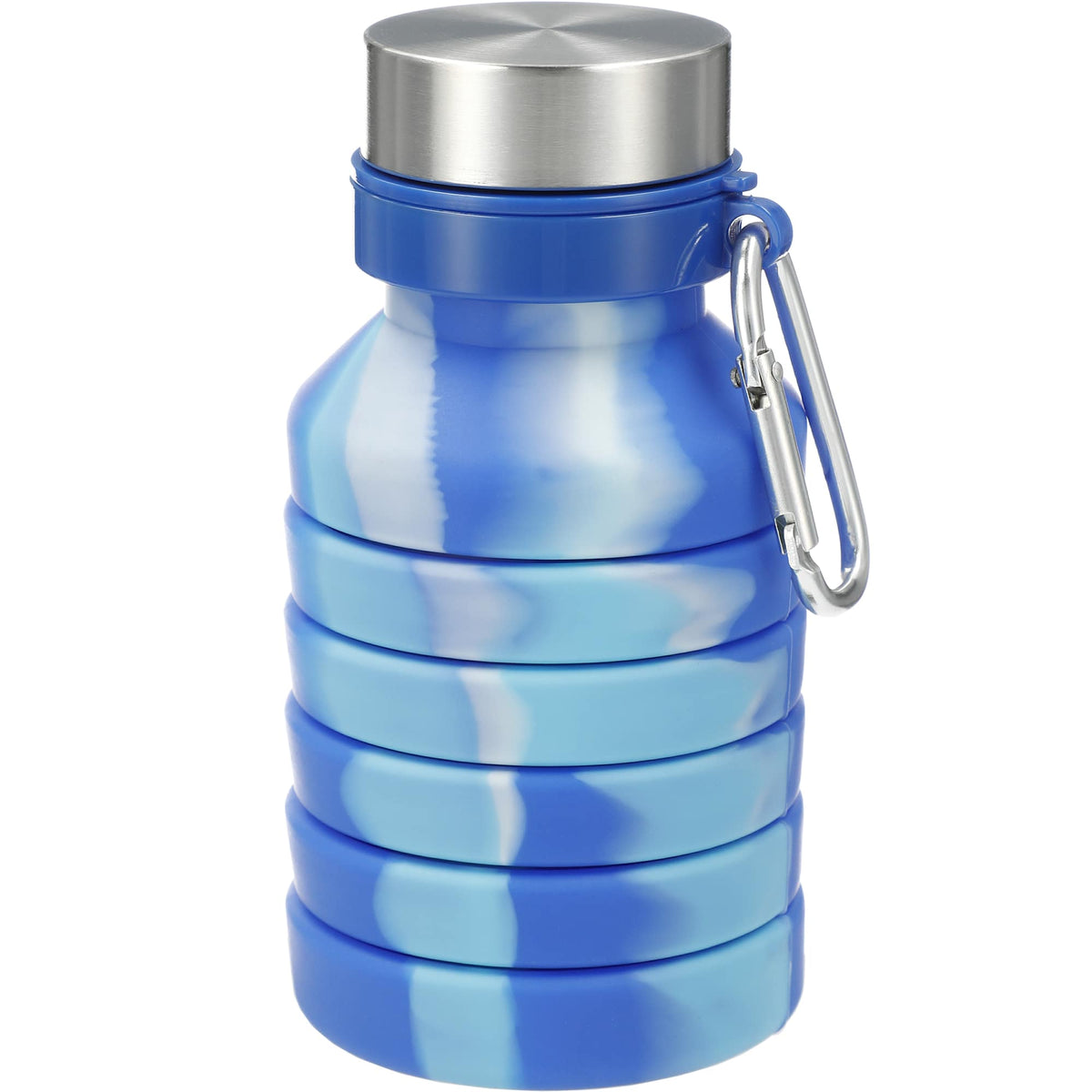 Zigoo Collapsible Silicone Bottle, Tie Dye, 18 oz Full Color - ICE - Front Collapsed 2