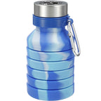 Zigoo Collapsible Silicone Bottle, Tie Dye, 18 oz Full Color - ICE - Front Collapsed