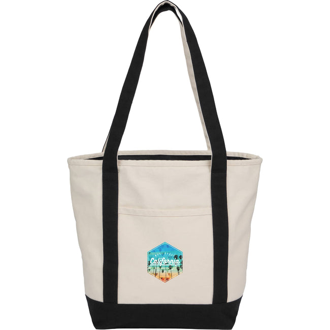 Zip Top Recycled Canvas Tote with Trolley Strap, 12 oz Full Color