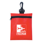 Zippered Pouch, Non-Woven - Red - Silk Screen